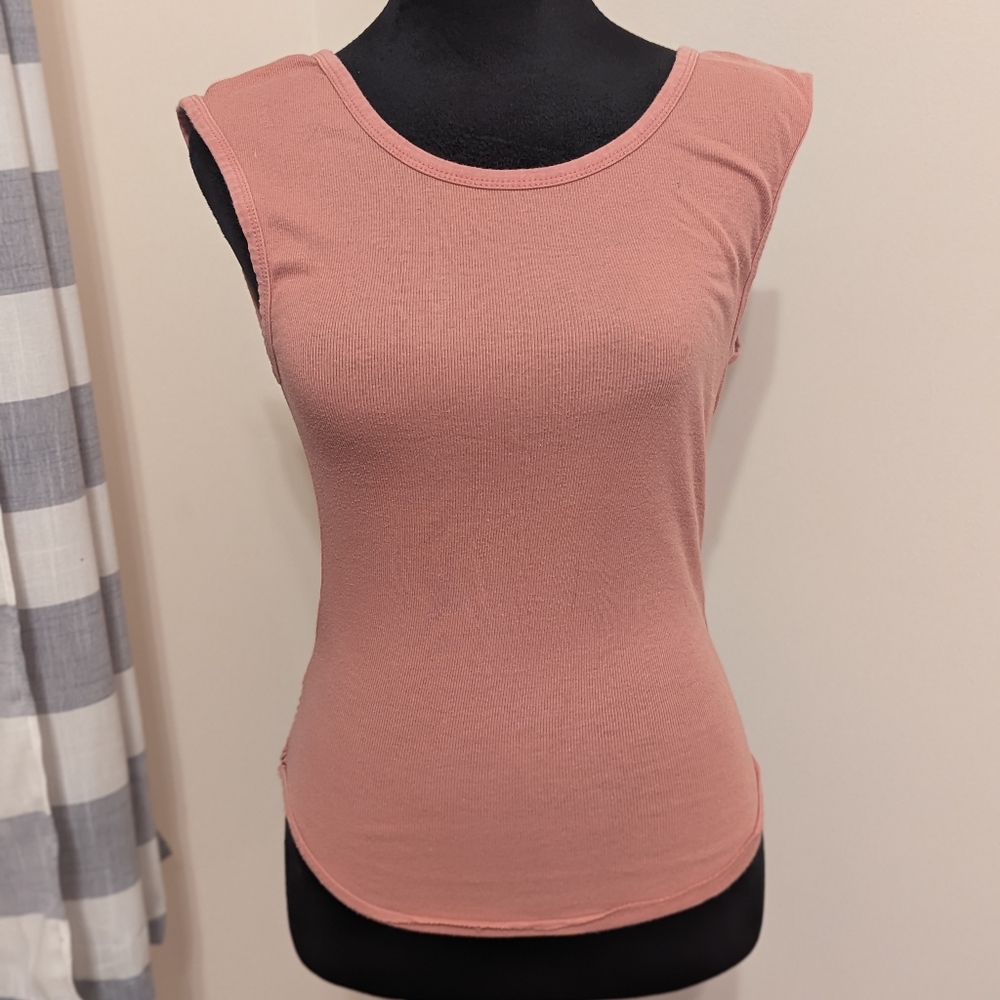 Ribbed Open Back Top